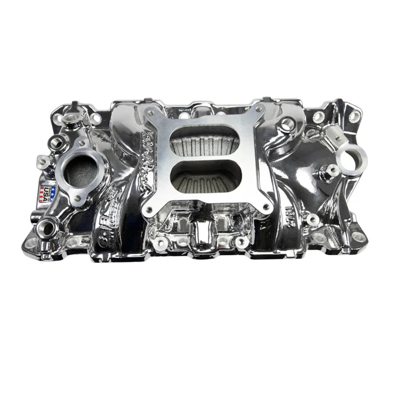 Edelbrock SBC Performer EPS Manifold - Chrome Plasma Coated - Main Product View