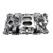 Load image into Gallery viewer, Edelbrock SBC Performer EPS Manifold - Chrome Plasma Coated - Main Product View