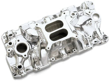 Load image into Gallery viewer, Edelbrock SBC Performer Eps Polished Manifold - Back View