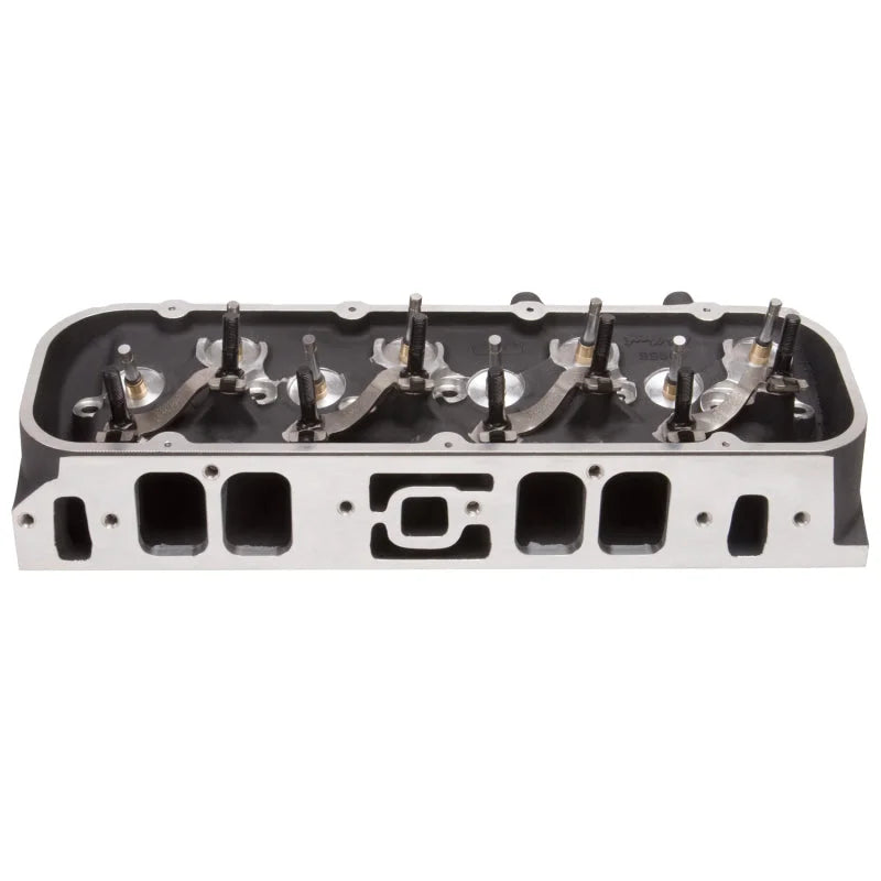 Edelbrock Single Marine BBC Rect Port Head w/ Valves - Side View