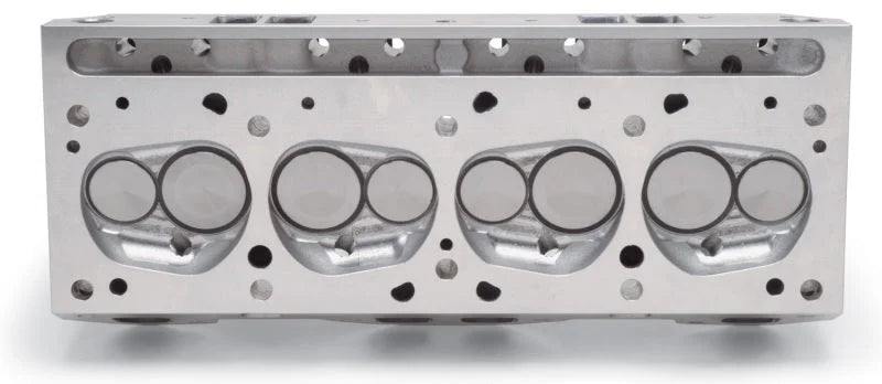 Edelbrock Single Perf Pontiac 87cc Head Comp - Back View