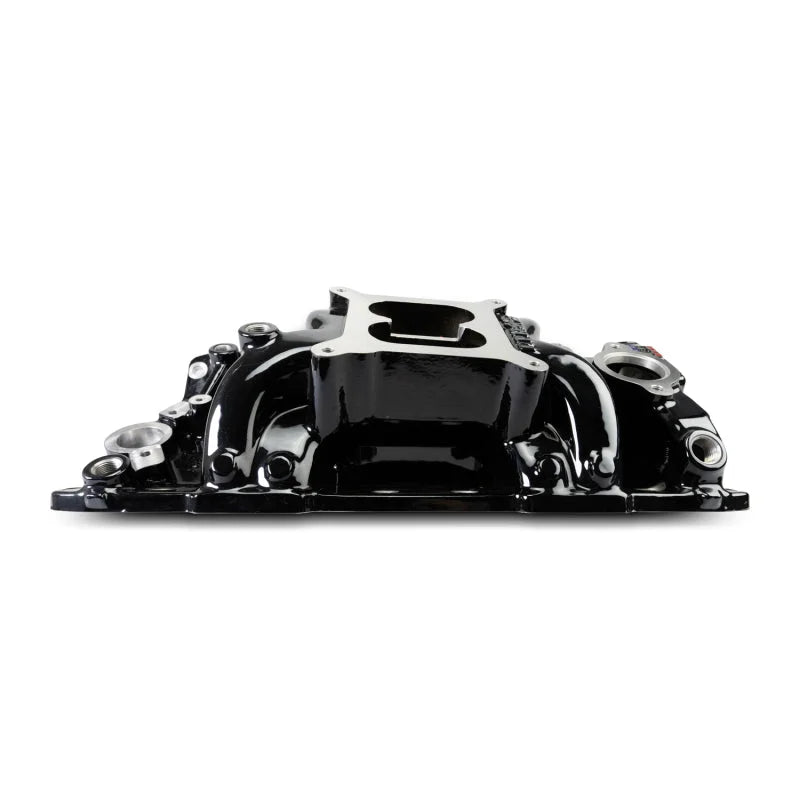 Edelbrock Small Block Performer RPM AIR-Gap Intake Manifold Black Plasma Finish fits Chevrolet - Back View