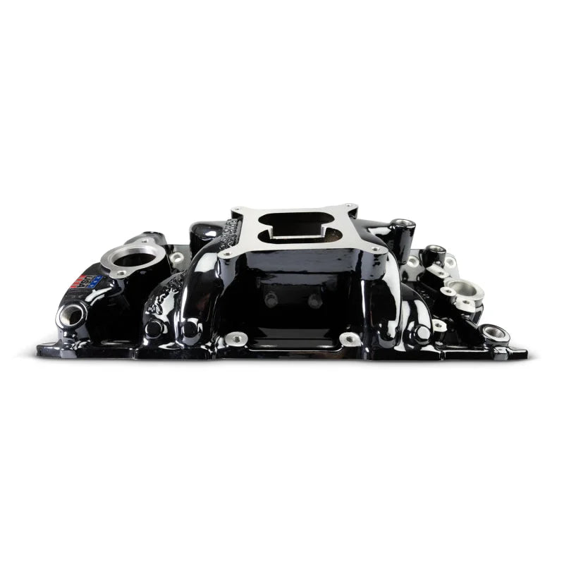 Edelbrock Small Block Performer RPM AIR-Gap Intake Manifold Black Plasma Finish fits Chevrolet - Installation View