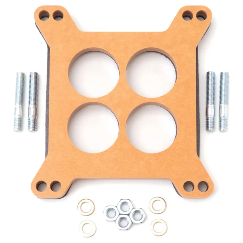 Edelbrock Spacer Carburetor 1/2In Wood Fiber Laminate Four-Hole - Side View