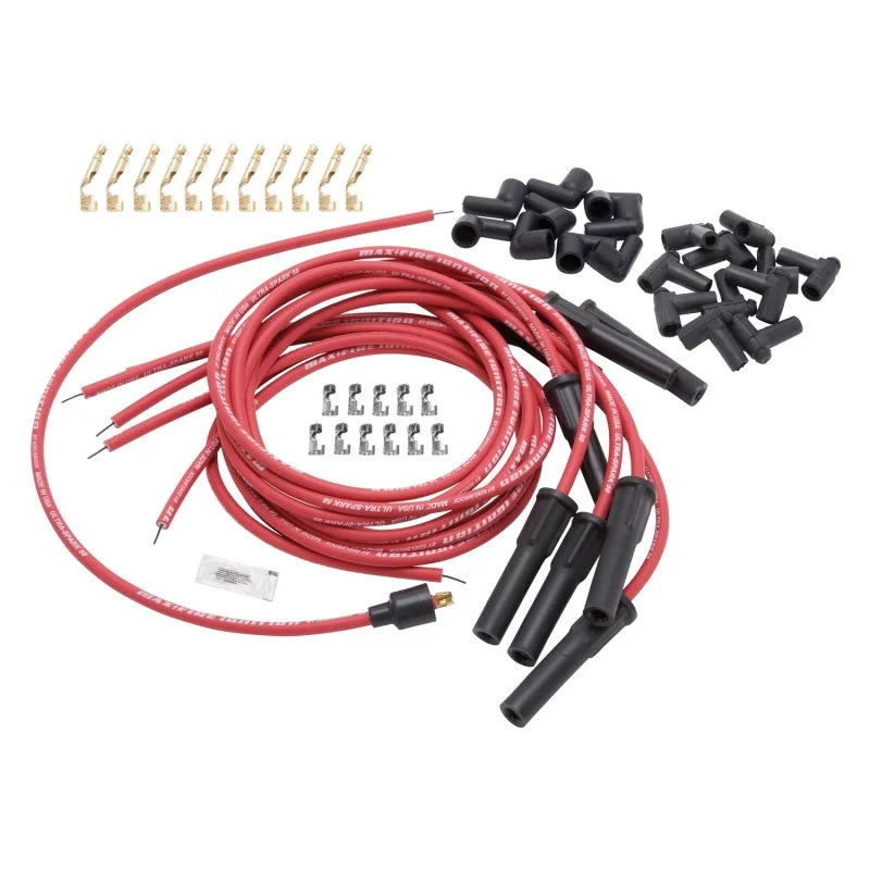 Edelbrock Spark Plug Wire Set Universal Flex Boots 50 Ohm Resistance 8 65mm Red Wire (Set of 9) - Main Product View
