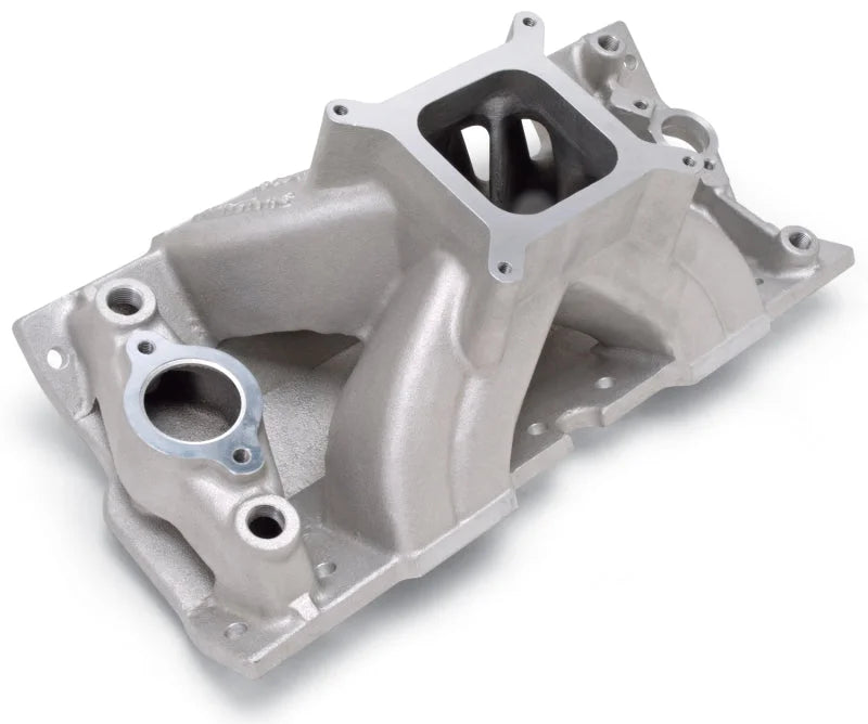 Edelbrock Super Victor SBC Manifold for GM Cast Iron Vortec Heads (Race Manifold) - Back View
