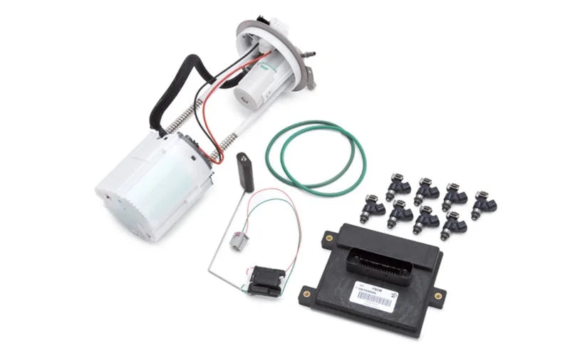 Edelbrock Supercharger Supplemental Fuel Pump Kit GM Truck07-09 6 0L/6 2L Non-Flex Fuel - Back View