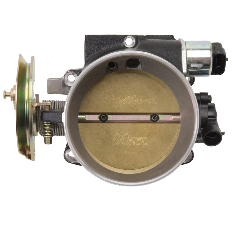 Edelbrock Throttle Body Victor Universal LS1 90mm Black Mini Texture Powder Coating - Installation View