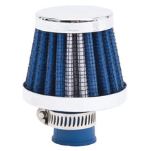 Load image into Gallery viewer, Edelbrock Valve Cover Breathers 9mm Inlet Blue/Chrome - Main Product View
