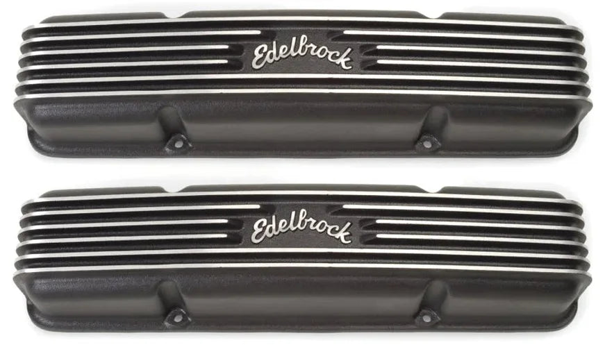 Edelbrock Valve Cover Classic Series Chevrolet 1959-1986 262-400 CI V8 Black - Side View