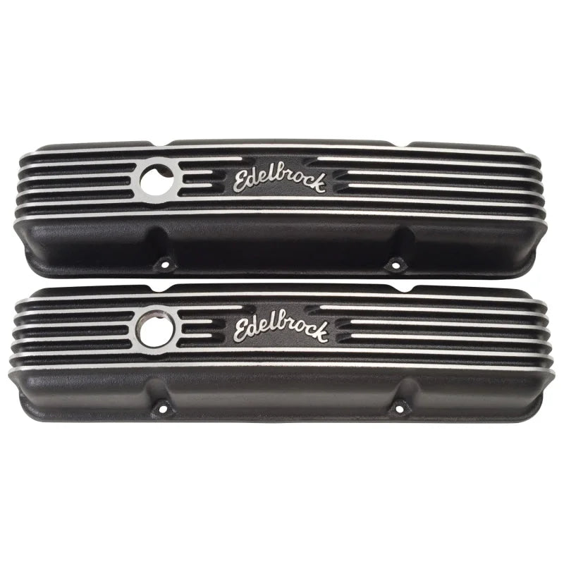 Edelbrock Valve Cover Classic Series Chevrolet 1959-1986 262-400 CI V8 Black - Side View