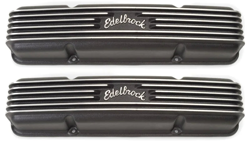 Edelbrock Valve Cover Classic Series Chevrolet 1959-1986 262-400 CI V8 Black - Side View