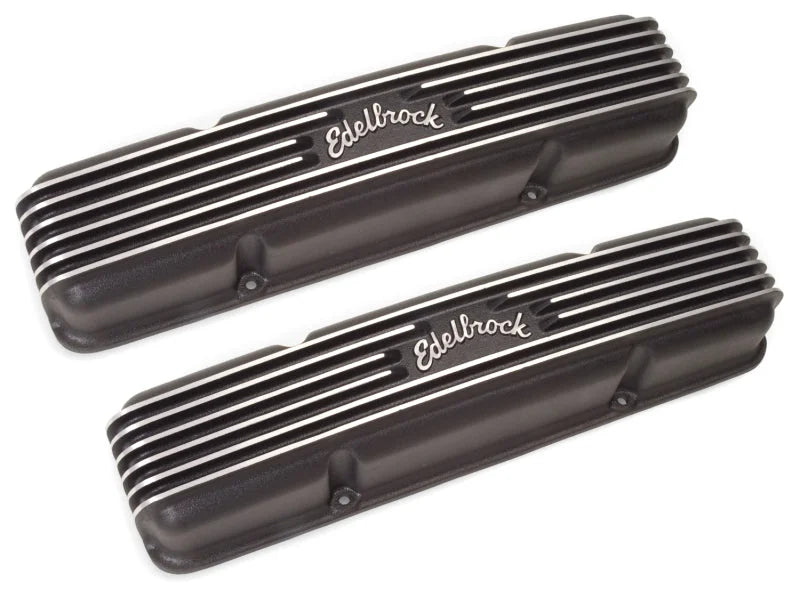 Edelbrock Valve Cover Classic Series Chevrolet 1959-1986 262-400 CI V8 Black - Back View