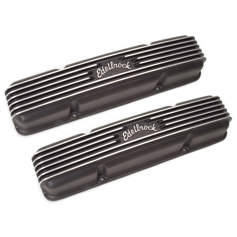 Edelbrock Valve Cover Classic Series Chevrolet 1959-1986 262-400 CI V8 Black - Installation View