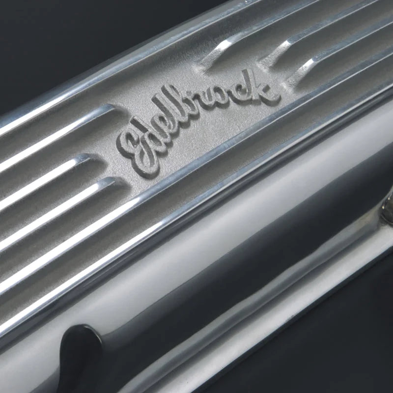 Edelbrock Valve Cover Classic Series Chevrolet 1959-1986 262-400 CI V8 Polshed - Back View