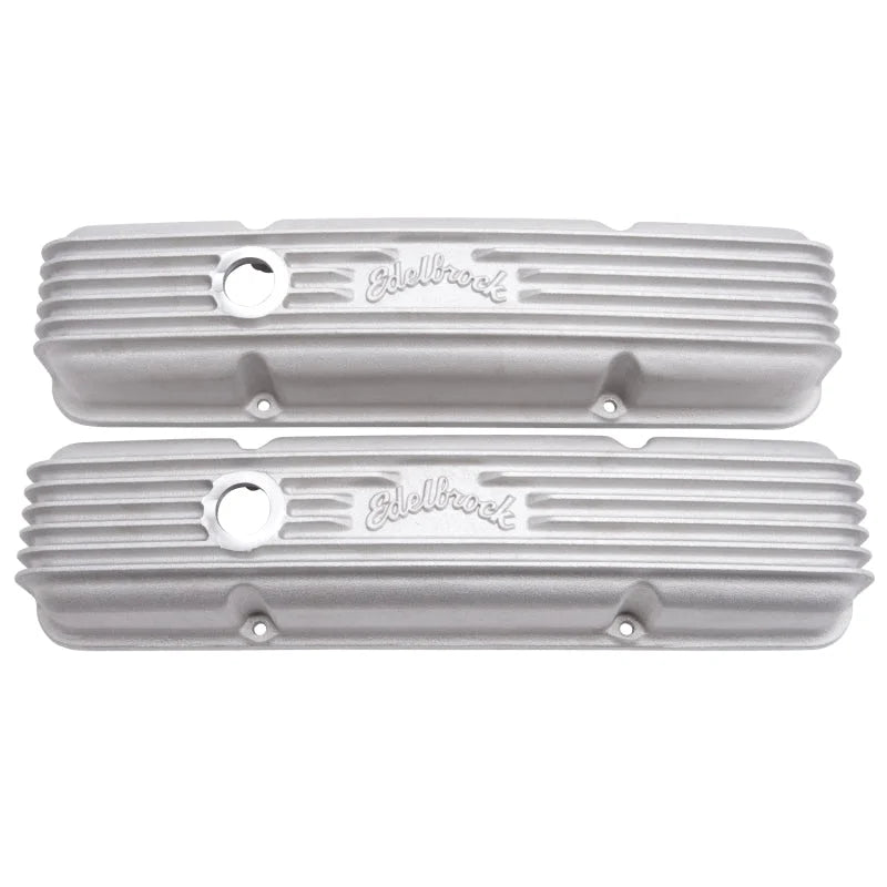 Edelbrock Valve Cover Classic Series Chevrolet 1959-1986 262-400 CI V8 w/ Breather Holes Satin - Additional View 6