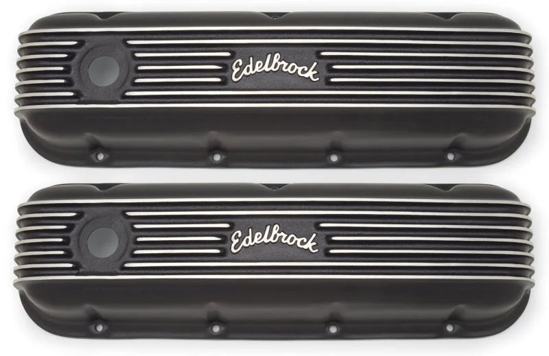 Edelbrock Valve Cover Classic Series Chevrolet 1965 and Later 396-502 V8 Black - Side View