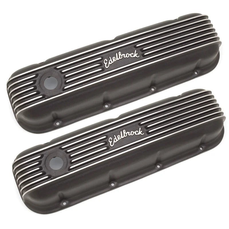 Edelbrock Valve Cover Classic Series Chevrolet 1965 and Later 396-502 V8 Black - Installation View
