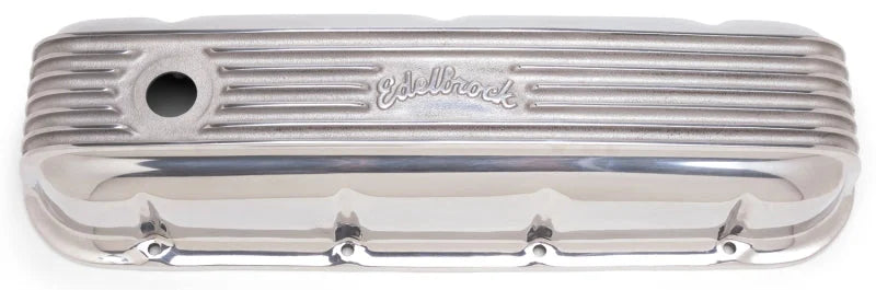 Edelbrock Valve Cover Classic Series Chevrolet 1965 and Later 396-502 V8 Polshed - Side View
