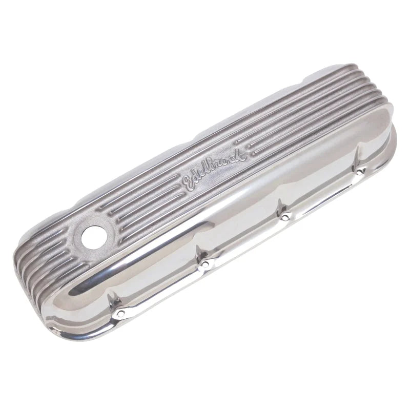Edelbrock Valve Cover Classic Series Chevrolet 1965 and Later 396-502 V8 Polshed - Back View
