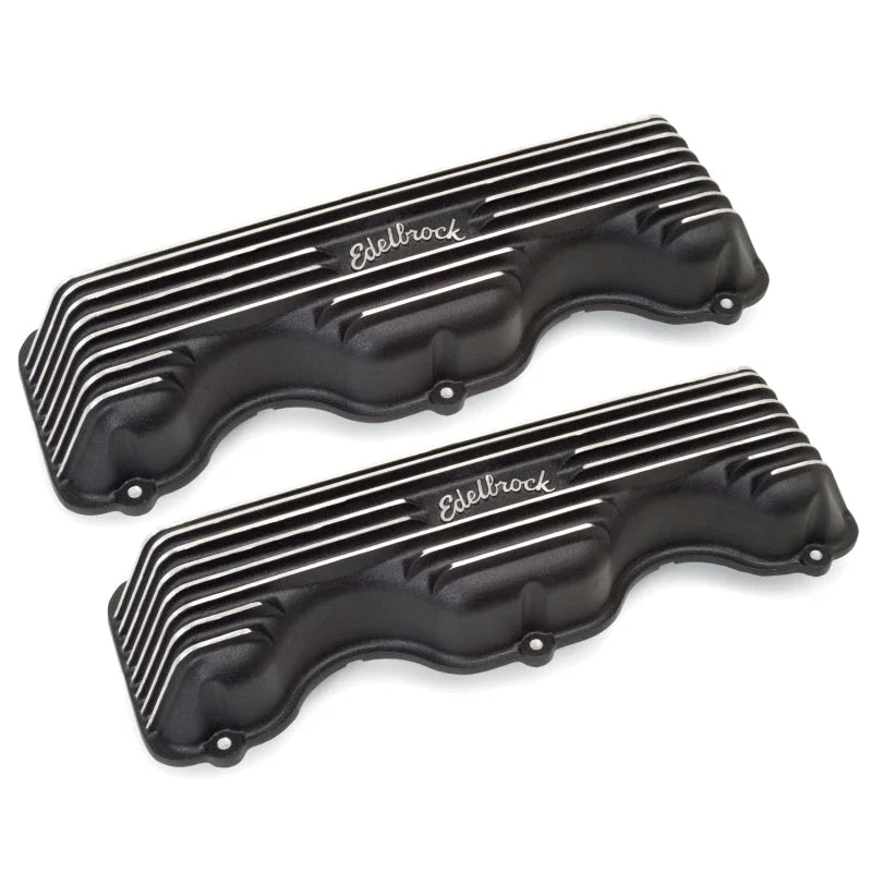 Edelbrock Valve Cover Classic Series Chevrolet W 348/409 CI V8 Black - Back View