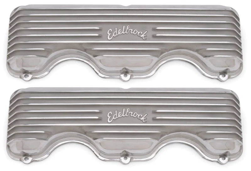 Edelbrock Valve Cover Classic Series Chevrolet W 348/409 CI V8 Polshed - Side View