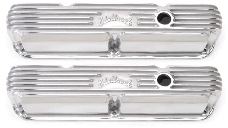 Edelbrock Valve Cover Classic Series Chrysler La 318-340-360 CI V8 Polshed - Side View