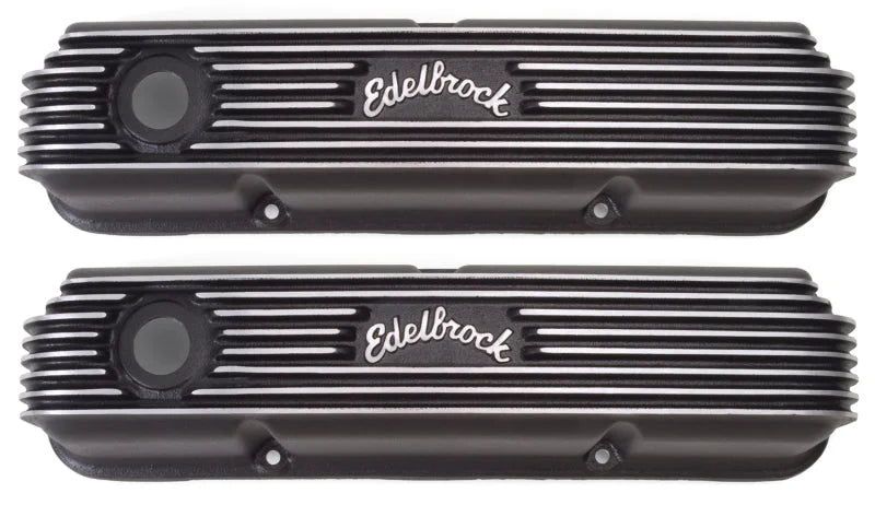 Edelbrock Valve Cover Classic Series Ford 1958-1976 FE V8 Black - Side View