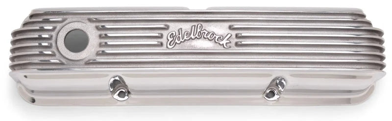 Edelbrock Valve Cover Classic Series Ford 1958-1976 FE V8 Polshed - Side View