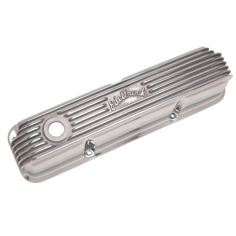 Edelbrock Valve Cover Classic Series Ford 1958-1976 FE V8 Polshed - Back View