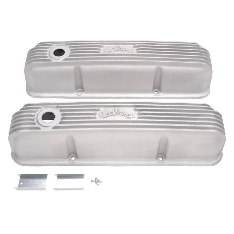 Edelbrock Valve Cover Classic Series Ford 1958-1976 FE V8 Satin - Side View