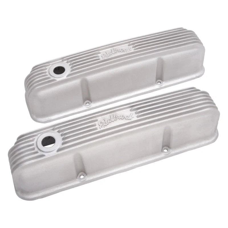 Edelbrock Valve Cover Classic Series Ford 1958-1976 FE V8 Satin - Back View