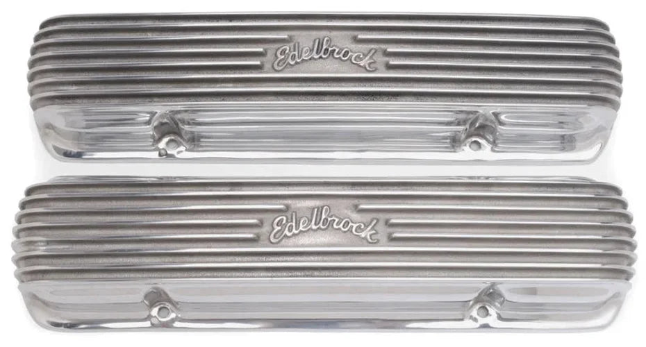 Edelbrock Valve Cover Classic Series Pontiac 1962-1979 301-455 CI V8 Polshed - Side View