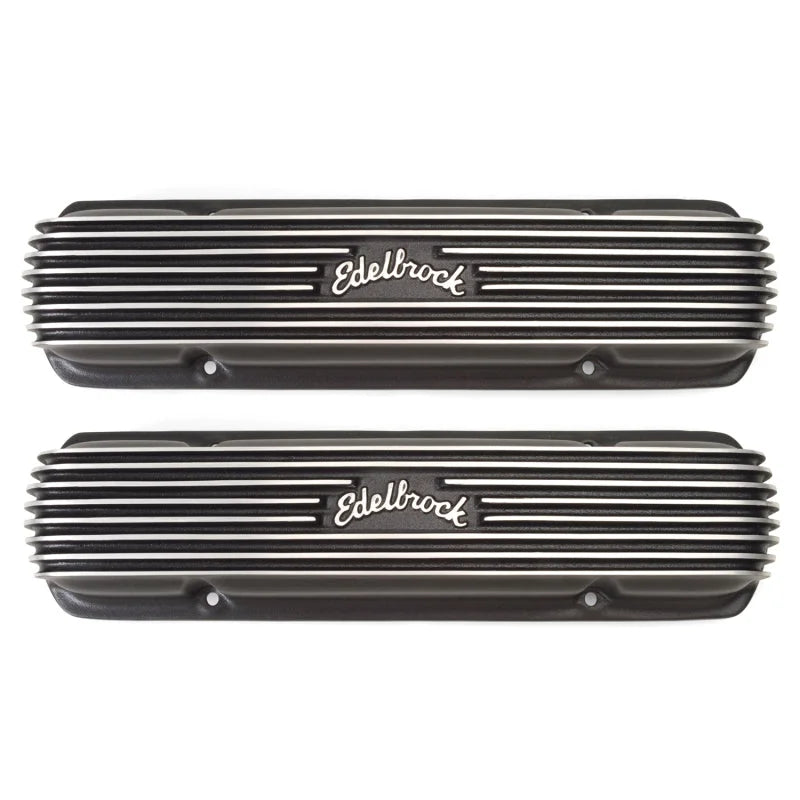 Edelbrock Valve Cover Classic Series Pontiac 1962-1979 301-455 CI V8 Black - Side View