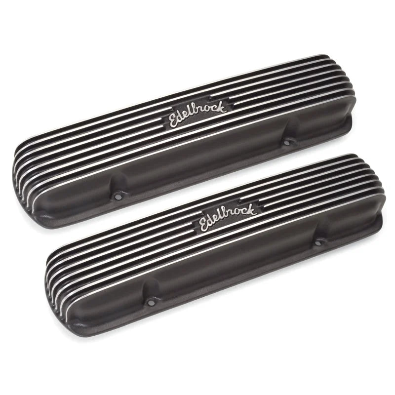 Edelbrock Valve Cover Classic Series Pontiac 1962-1979 301-455 CI V8 Black - Additional View 6