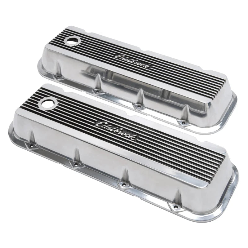 Edelbrock Valve Cover Elite II Chevrolet 1965 and Later 396-502 Big Block V8 Polished - Installation View
