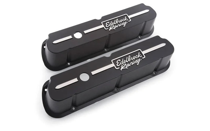 Edelbrock Valve Cover Racing Series Ford 289-302-351W CI V8 Tall Black - Side View