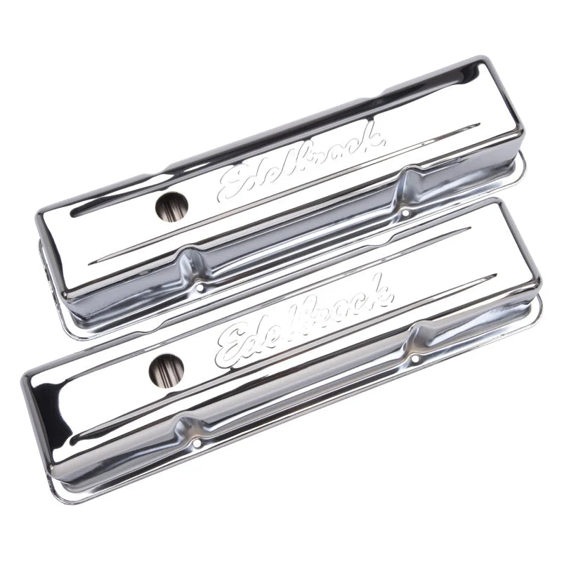 Edelbrock Valve Cover Signature Series Chevrolet 1959-1986 262-400 CI V8 Tall Chrome - Additional View 6