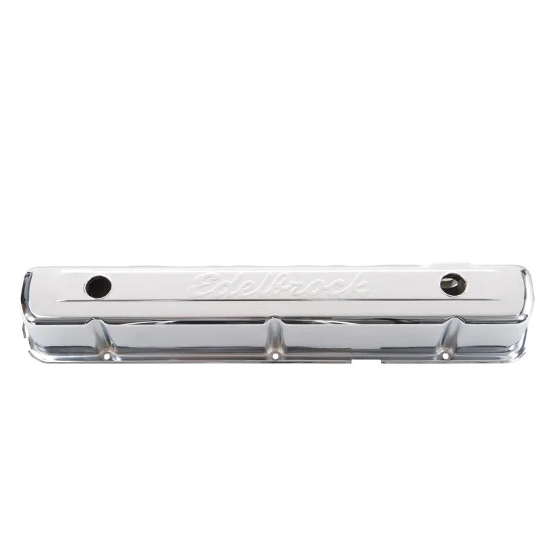 Edelbrock Valve Cover Signature Series Chevrolet 1962-2001 194-292 CI Inline 6 Chrome - Back View