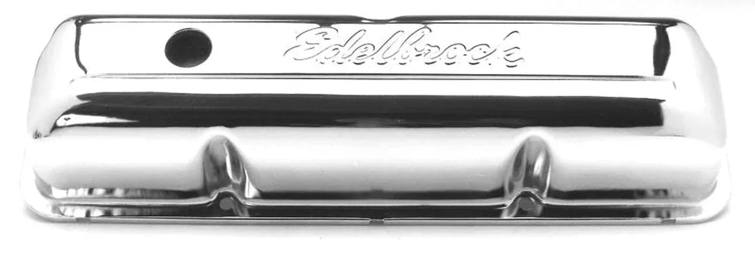 Edelbrock Valve Cover Signature Series Ford 1958-1976 FE V8 Chrome - Side View