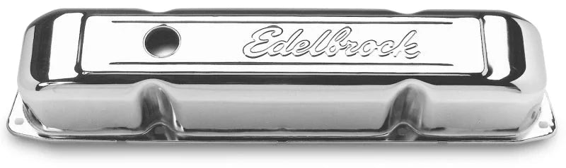 Edelbrock Valve Cover Signature Series Chrysler 1958-1979 361-440 V8 Chrome - Side View