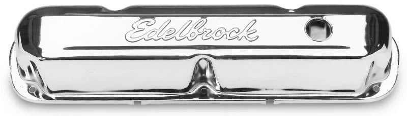 Edelbrock Valve Cover Signature Series Chrysler 1965-1991 318-340-360 CI V8 Chrome - Side View