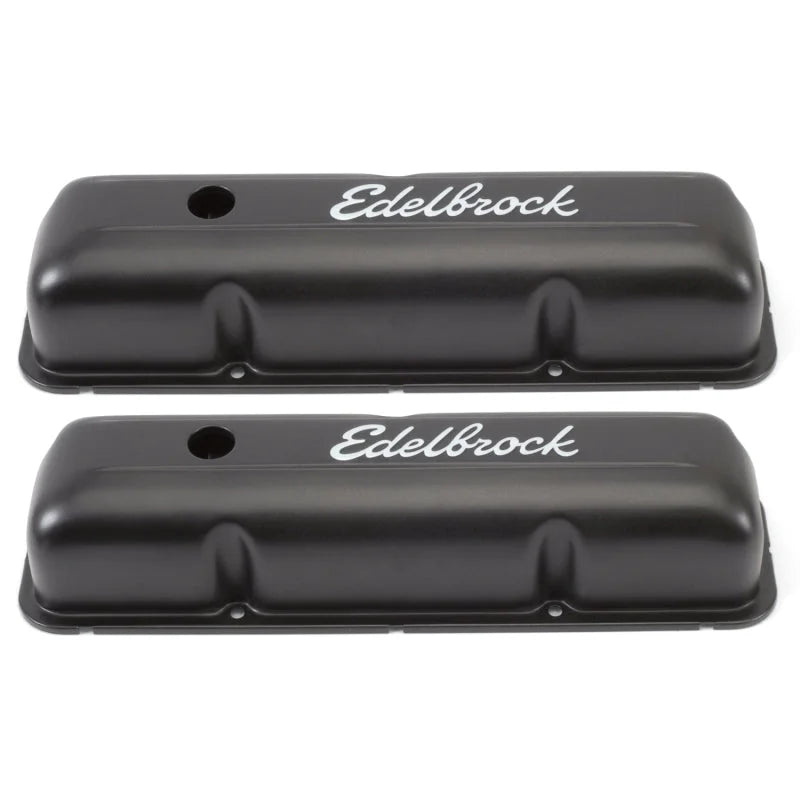 Edelbrock Valve Cover Signature Series Ford 1958-1976 FE V8 Black - Side View
