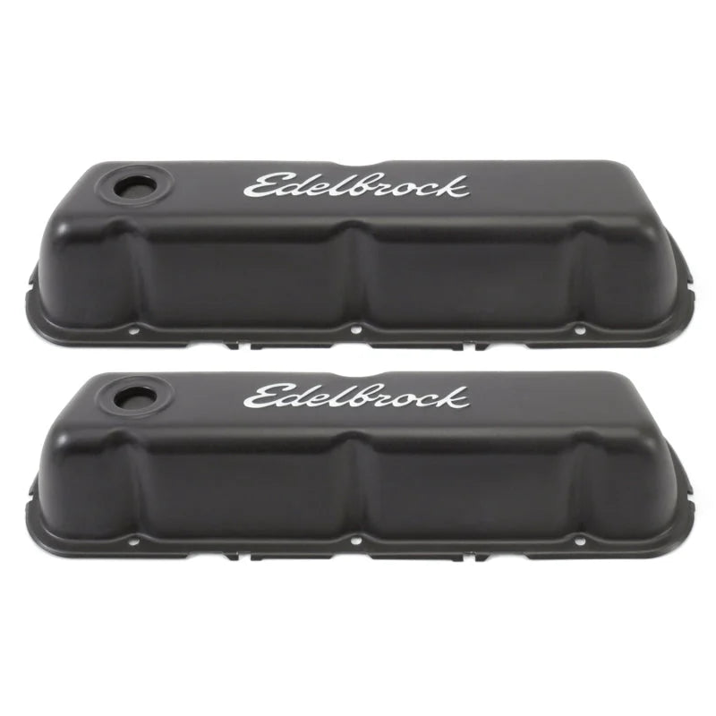 Edelbrock Valve Cover Signature Series Ford 260-289-302-351W CI V8 Black - Side View