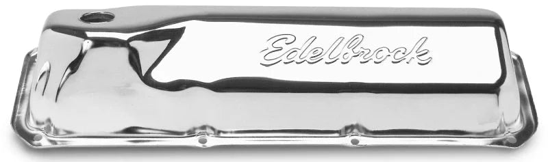 Edelbrock Valve Cover Signature Series Ford 351M-400-351C CI V8 Chrome - Side View