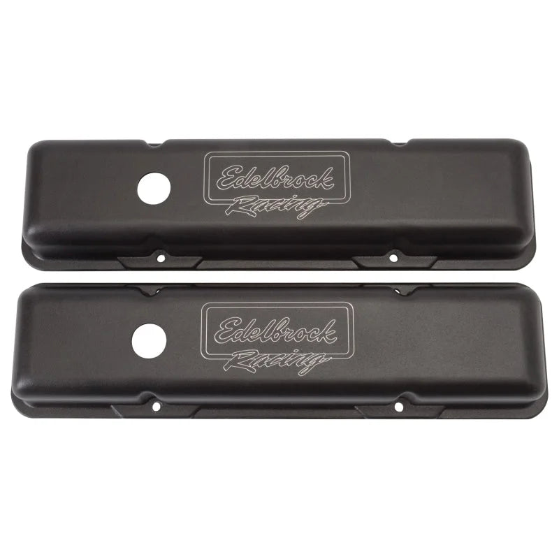 Edelbrock Valve Cover Victor Series Chevrolet 1959-1986 262-400 CI V8 Low Black - Side View