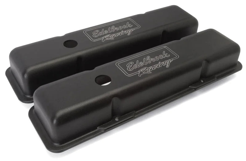 Edelbrock Valve Cover Victor Series Chevrolet 1959-1986 262-400 CI V8 Low Black - Back View