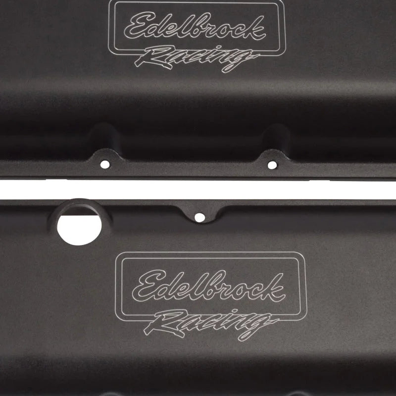 Edelbrock Valve Cover Victor Series Chevrolet 1965 and Later 396-502 V8 Low Black - Side View