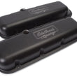 Load image into Gallery viewer, Edelbrock Valve Cover Victor Series Chevrolet 1965 and Later 396-502 V8 Low Black - Back View
