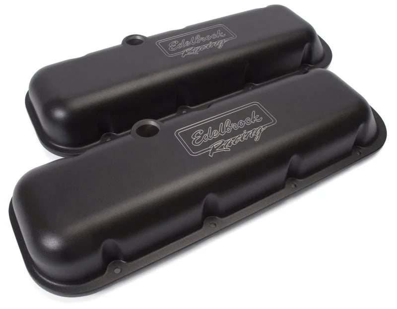 Edelbrock Valve Cover Victor Series Chevrolet 1965 and Later 396-502 V8 Low Black - Back View